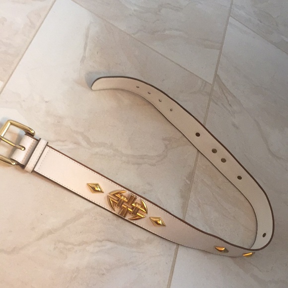 Escada Accessories - Escada gold and white detailed belt